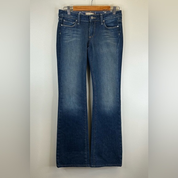 PAIGE 27 Hollywood Hills Classic Rise Bootcut Dark Blue Jeans Y2K Western 90s - Picture 5 of 14